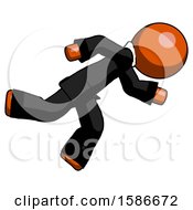 Poster, Art Print Of Orange Clergy Man Running While Falling Down