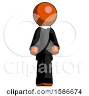 Poster, Art Print Of Orange Clergy Man Walking Front View