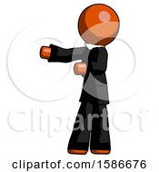 Poster, Art Print Of Orange Clergy Man Presenting Something To His Right