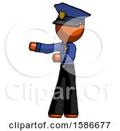 Poster, Art Print Of Orange Police Man Presenting Something To His Right