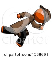 Poster, Art Print Of Orange Detective Man Running While Falling Down