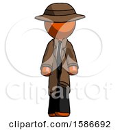 Orange Detective Man Walking Front View