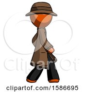 Poster, Art Print Of Orange Detective Man Walking Right Side View
