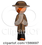 Poster, Art Print Of Orange Detective Man Walking Away Back View