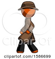 Poster, Art Print Of Orange Detective Man Walking Left Side View