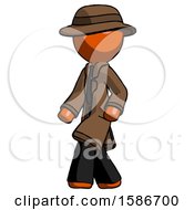 Poster, Art Print Of Orange Detective Man Man Walking Turned Left Front View