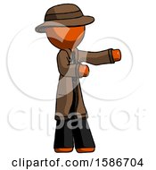 Poster, Art Print Of Orange Detective Man Presenting Something To His Left