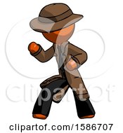 Poster, Art Print Of Orange Detective Man Martial Arts Defense Pose Left