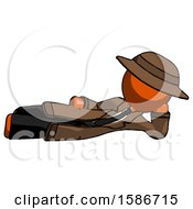 Poster, Art Print Of Orange Detective Man Reclined On Side