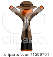 Poster, Art Print Of Orange Detective Man With Arms Out Joyfully