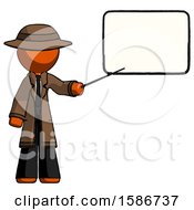 Poster, Art Print Of Orange Detective Man Giving Presentation In Front Of Dry-Erase Board