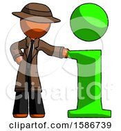 Poster, Art Print Of Orange Detective Man With Info Symbol Leaning Up Against It