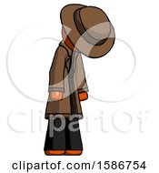 Poster, Art Print Of Orange Detective Man Depressed With Head Down Turned Right
