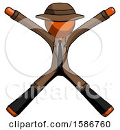 Poster, Art Print Of Orange Detective Man With Arms And Legs Stretched Out