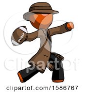 Poster, Art Print Of Orange Detective Man Throwing Football