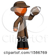 Poster, Art Print Of Orange Detective Man Holding Football Up