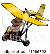Poster, Art Print Of Orange Detective Man In Ultralight Aircraft Top Side View