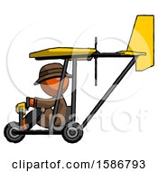 Poster, Art Print Of Orange Detective Man In Ultralight Aircraft Side View