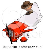 Poster, Art Print Of Orange Detective Man In Geebee Stunt Plane Descending View