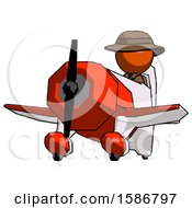 Poster, Art Print Of Orange Detective Man Flying In Geebee Stunt Plane Viewed From Below