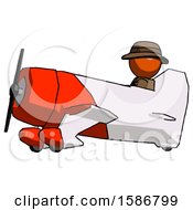 Orange Detective Man In Geebee Stunt Aircraft Side View