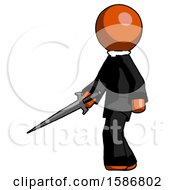 Poster, Art Print Of Orange Clergy Man With Sword Walking Confidently