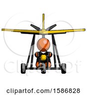 Orange Clergy Man In Ultralight Aircraft Front View