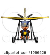 Poster, Art Print Of Orange Police Man In Ultralight Aircraft Front View
