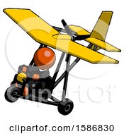 Poster, Art Print Of Orange Clergy Man In Ultralight Aircraft Top Side View