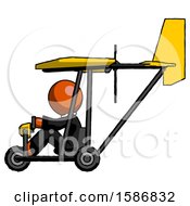 Orange Clergy Man In Ultralight Aircraft Side View
