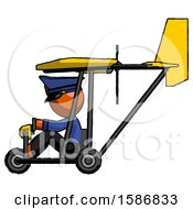 Orange Police Man In Ultralight Aircraft Side View