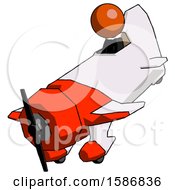 Orange Clergy Man In Geebee Stunt Plane Descending View