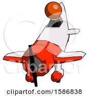 Poster, Art Print Of Orange Clergy Man In Geebee Stunt Plane Descending Front Angle View