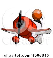 Poster, Art Print Of Orange Clergy Man Flying In Geebee Stunt Plane Viewed From Below