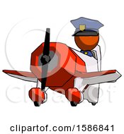 Poster, Art Print Of Orange Police Man Flying In Geebee Stunt Plane Viewed From Below