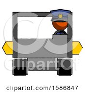 Poster, Art Print Of Orange Police Man Driving Amphibious Tracked Vehicle Front View