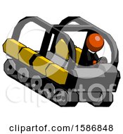 Poster, Art Print Of Orange Clergy Man Driving Amphibious Tracked Vehicle Top Angle View