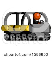 Poster, Art Print Of Orange Clergy Man Driving Amphibious Tracked Vehicle Side Angle View
