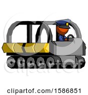 Poster, Art Print Of Orange Police Man Driving Amphibious Tracked Vehicle Side Angle View