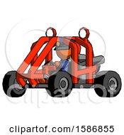 Poster, Art Print Of Orange Police Man Riding Sports Buggy Side Angle View