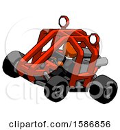 Orange Clergy Man Riding Sports Buggy Side Top Angle View