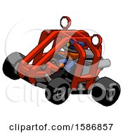 Poster, Art Print Of Orange Police Man Riding Sports Buggy Side Top Angle View