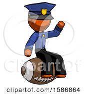 Poster, Art Print Of Orange Police Man Sitting On Giant Football