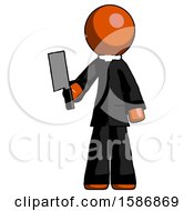 Poster, Art Print Of Orange Clergy Man Holding Meat Cleaver