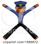 Orange Police Man With Arms And Legs Stretched Out
