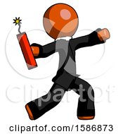 Poster, Art Print Of Orange Clergy Man Throwing Dynamite