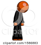 Poster, Art Print Of Orange Clergy Man Depressed With Head Down Turned Right
