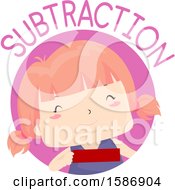Poster, Art Print Of Red Haired White Girl Holding A Minus Sign