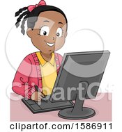 Poster, Art Print Of Black Girl Drawing Using A Graphics Tablet On Computer