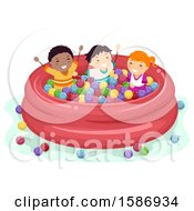 Clipart Of A Group Of Children Royalty Free Vector Illustration by BNP Design Studio